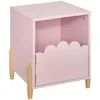 Image de Atmosphera - Table de Chevet Enfant Douceur L 35,5 x H 40 cm, Porte Design Ourson, Pieds en Pin - pour Chambre, Meuble de Rangement