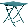 Image de HESPERIDE - Table de Jardin Pliante Carrée Greensboro 2 Places Bleu Canard - Acier Antirouille Renforcé - Mobilier pour Jardin, Balcon, Terrasse