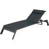 Image de Hespéride - Transat Inclinable Allure Poivre et Graphite 2 Roues Empilable Anti-Rouille 5 Positions Mobilier Détente pour Jardin, Terrasse, Balcon