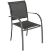 Image de Hespéride - Fauteuil de Jardin Empilable Piazza Anthracite et Graphite - Aluminium Anti-Rouille - Mobilier d'Extérieur Terrasse Balcon
