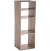 Image de Five - Meuble Étagère 4 Cases de Rangement Effet Bois Naturel H 100.5 cm