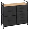 Image de 5five - Rangement 5 tiroirs Tissu Gris Anthracite
