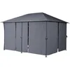 Image de Hespéride - 6 Toiles de Tonnelle Santorini Ardoise 4x3 m, Pas de Structure, Rideaux Uniquement - pour Jardin, Terrasse, Barnum