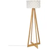 Image de Lampadaire au style épuré - Pied en bambou et abat jour tressé aspect fibre de verre -