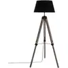 Image de Lampadaire métal et bois 145 cm TREPIED RUNO coloris noir