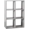 Image de 5five - Bibliothèque Étagère Mix'N'Modul - Effet Chêne Gris - 6 Cases, L 68 x P 32 x H 101 cm - pour Salon, Chambre, Bureau