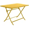 Image de Hespéride - Table de Jardin Pliante Rectangulaire Greensboro Moutarde - 4 Places - Acier Traité Epoxy Traitement Antirouille Renforcé