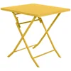 Image de Hespéride - Table de Jardin Pliante Carrée Greensboro 2 Places Jaune Moutarde - Acier Antirouille Renforcé - Mobilier pour Jardin, Balcon, Terrasse