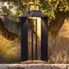 Image de Les Jardins Lanterne solaire Teckalu, Duratek/aluminium noir, 65,5cm