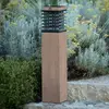 Image de Les Jardins Lampe d'allée solaire LED Tekura, gris, bois, 75 cm