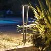Image de Les Jardins Torche solaire à LED Tinka, grise, 90 cm, piquet de terre