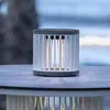 Image de Les Jardins Lampe de table solaire LED Halo, blanc, alu/granite