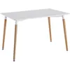 Image de HOME DECO FACTORY - HD3211 Table Rectangulaire en Bois et Métal - Design Bicolore - pour Salle à Manger - Dimensions 115,10 x 75,20 x 76 cm - Couleur Blanche