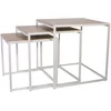 Image de HOME DECO FACTORY - HD3846, Table Carrée en Bois Blanc, Design Tendance et Modulable, Conçue pour Salon ou Chambre, Dimensions 45 x 45 x 45 cm, Élégance et Modernité