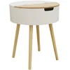 Image de Home Deco Factory - Table coffre beige/blanc - D.45x54.5 cm OS