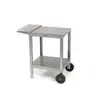 Image de KRAMPOUZ Chariot Extérieur Plein AIR Compact pour Plancha ou BBQ - Desserte en Acier Inoxydable - 2 Plateaux - 2 Grandes Roues - 1 Tablette Rabattable Latérale - Réf KHEC01