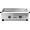 Image de KRAMPOUZ Plancha Électrique SAMBA - Plaque de Cuisson en Inox 54 x 33 cm - 2500 Watts - 2 Zones de Cuisson - 2 Thermostats jusqu'à 300 °C - Nettoyage Facile - Fabriquée en France - Réf PFSB2AA-KR