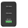 Image de Chargeur secteur Port GaN 65 Watt avec 2 ports USB-C + 1 port USB + câble USB-C 2 m Noir en occasion ou reconditionné
