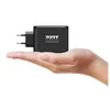 Image de Port Connect Chargeur Mural gan USB-c Power Delivery  & USB-a Quick Charge 120w avec câble Type c 2 mètres Noir Prise EU