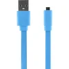 Image de Câble Plat USB A/microUSB 1A 20cm Bleu Bigben