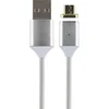 Image de Câble USB A/microUSB 2.1A 1m FastCharge 10.5W Argent Bigben