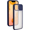 Image de Coque pour iPhone 12/12 Pro Slide + Cache Coulissant pour caméra Contour Bleu Bigben