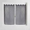 Image de Douceur d'Intérieur Filiane Paire Droite Passants Voile Sable Rayures, Polyester, Gris, 90x60 cm