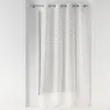 Image de Douceur d'Intérieur, Voilage à Oeillets (140 x 240 Cm) Melusine Blanc, Voile Sablé Finition Top Pompons