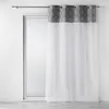 Image de Douceur d'Intérieur, Voilage à Oeillets (140 x 240 cm) Sibel Gris, Voile Sablé avec Top Coton Imprimé