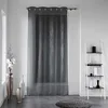 Image de Douceur d'Intérieur, Voilage à Oeillets (140 x 180 cm) Filiane Anthracite, Voile Sablé Appliqué