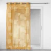 Image de Douceur d'Intérieur, Voilage à Oeillets (140 x 240 cm) Esquisse Camel, Voile Sablé Imprimé