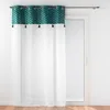 Image de Douceur d'Intérieur, Voilage à Oeillets (140 x 280 cm) Evie Bleu, Voile Sablé avec Top Velours