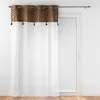 Image de Douceur d'Intérieur, Voilage à Oeillets (140 x 280 cm) Evie Choco, Voile Sablé avec Top Velours