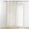Image de Douceur d'Intérieur, Voilage à Oeillets (140 x 240 cm) Pandore Blanc, Voile Sablé Imprimé
