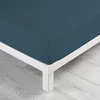 Image de douceur d'intérieur, Drap Housse (140 x 190 cm) Lina Bleu Nuit, 100% Coton