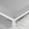 Image de douceur d'intérieur, Drap Housse (160 x 200 cm) Linette Gris, 100% Coton