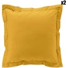 Image de Douceur d'intérieur - 2 Taies d'oreiller volant plat 100% percale de coton Percaline curry 50x70 cm