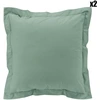Image de Douceur d'intérieur - 2 Taies d'oreiller volant plat 100% percale de coton Percaline tilleul 50x70 cm