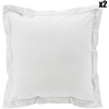 Image de Douceur d'intérieur - 2 Taies d'oreiller volant plat 100% percale de coton Percaline blancs 50x70 cm