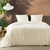 Image de Douceur d'intérieur - Parure housse de couette Heltie microfibre Tuftée ivoire 260x240 cm
