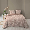 Image de Douceur d'intérieur - Parure housse de couette imprimée Morgane mocha 240x220 cm