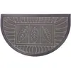 Image de Deco Tapis 1740158 Tapis d'Entrée Demi-Lune Feuilles Polypropylène/Cao Gris 75 x 45 cm