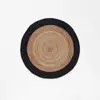 Image de Douceur d'Intérieur, Tapis Rond (Diamètre 90 cm) Salem Noir, Jute Bicolore