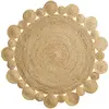 Image de Douceur d'Intérieur, Tapis Rond (Diamètre 120 cm) Cordou Marron, Jute Ajoure