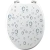 Image de douceur d'intérieur, Abattant WC à Charnières Métal (37,5 x 46 cm) Bubble Bleu, MDF Imprimé