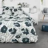 Image de Today Parure De Lit Double en Coton Flanelle Imprimé Floral - Vert/Blanc- 240 X 260 Cm