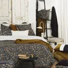 Image de Today - Parure de lit passepoilée black flore coton noir 220.00 x 240.00