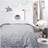 Image de TODAY Parure de lit Housse de Couette 140x200 + 2 taies d'oreiller 63x63-1 Personne - FUNNY2.6 - Gris