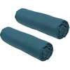 Image de Lot de 2 draps housses TODAY Essential - 140 x 190 cm - 2 personnes - 100% Coton - Paon