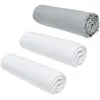 Image de Lot de 3 draps housses TODAY Essential - 140 x 200 cm - 2 personnes - 100% Coton - Craie/ Acier